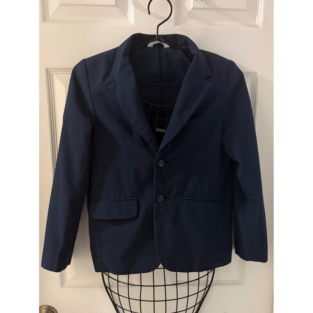 Cat & Jack Boys 10 Navy Blue Blazer Two Button Dress Suit Jacket